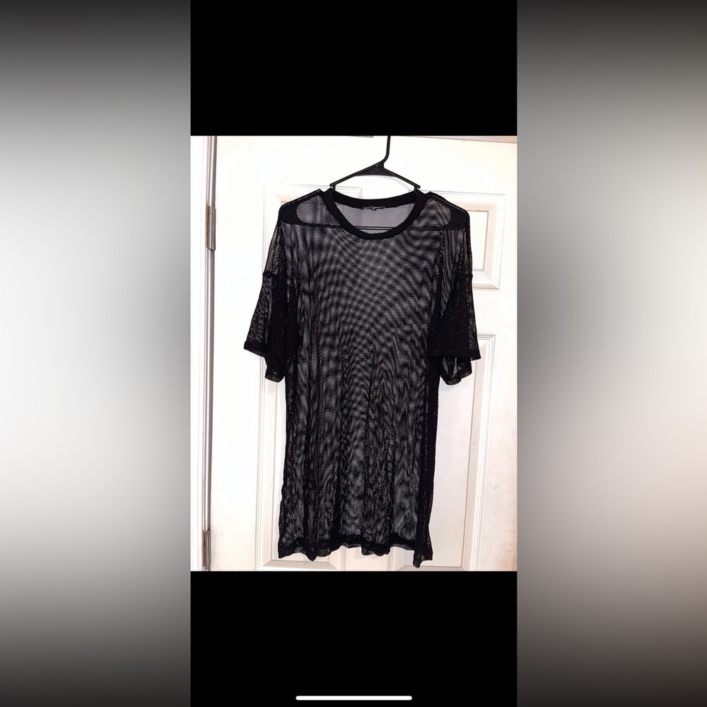 black mesh/sheer bathing suit cover up.